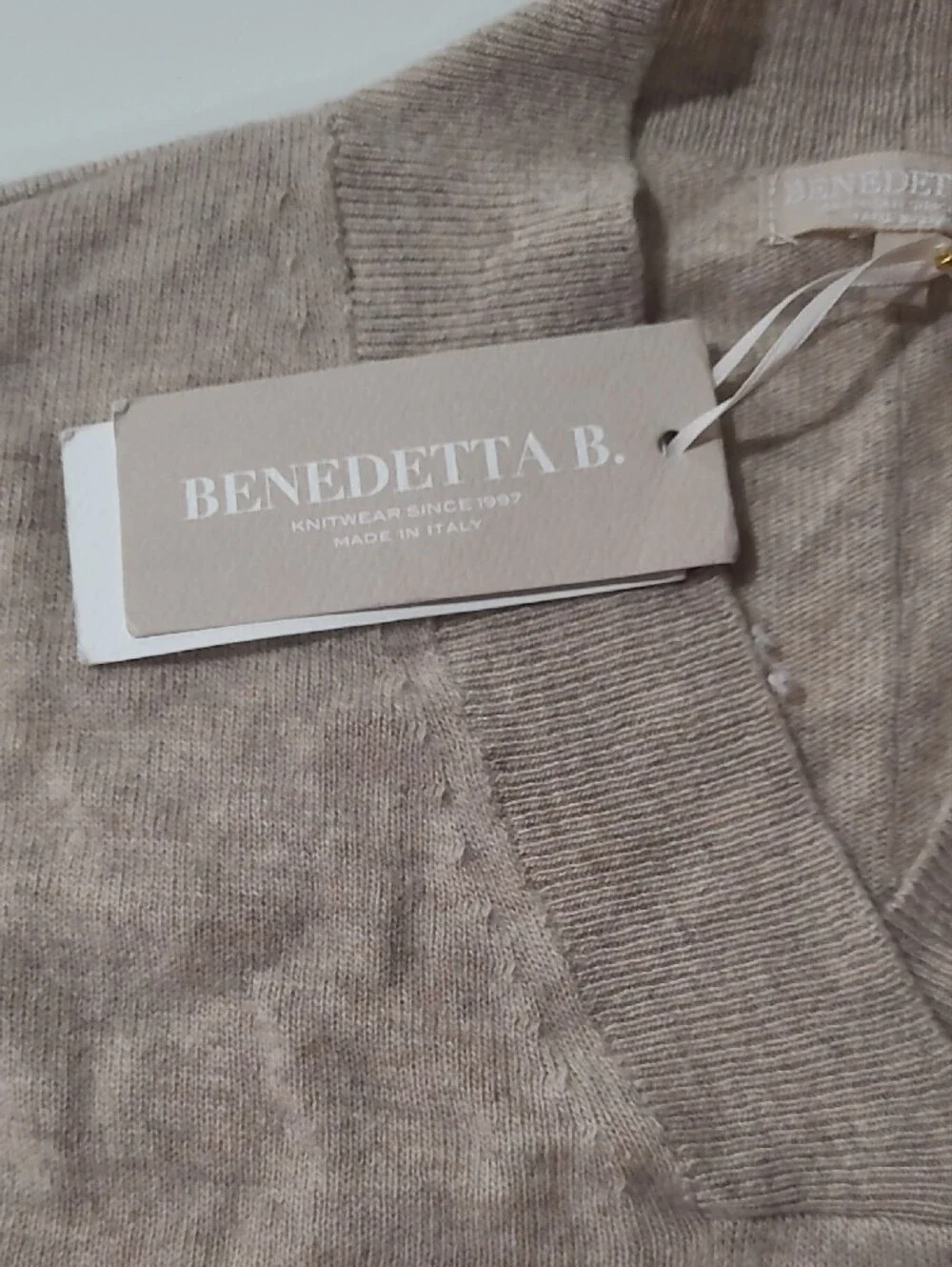 Benedetta B. Women's Beige V-Neck Sweater